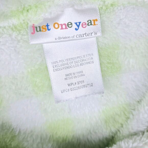 Carters Just One Year Baby Blanket Gingham Check Green Love You Giraffe Duck - Picture 3 of 6